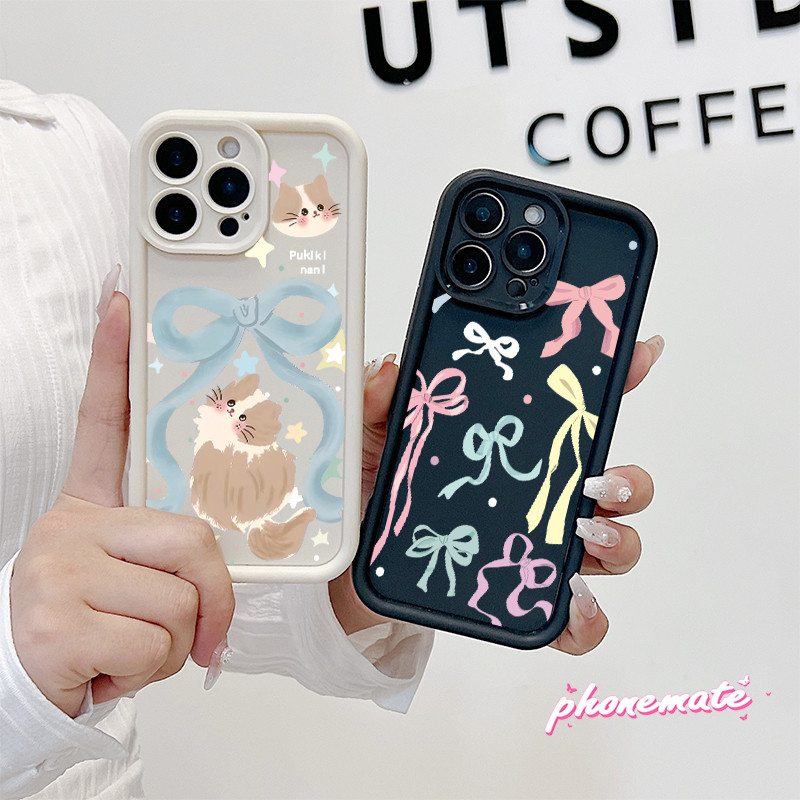 จัดส่งจากประเทศไทย ลูกแมวสีน้ำตาลและโบว์สีน้ำเงิน for OPPO A7 A5s A12 A11K F11 Pro A3s A12E