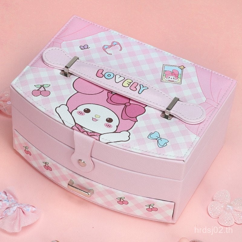 กล่องเครื่องประดับกล่องเก็บเด็กเจ้าหญิงประณีต ชม. หูฟัง แหวนกิ๊บระดับไฮเอนด์กล่องเครื่องประดับส่งสาว