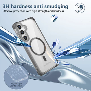 สําหรับ Samsung Galaxy S26 S25 S24 S23 S22 S21 หมายเหตุ 20 Plus Ultra S23 S24FE เคสโทรศัพท์,โปร่งใส Absorption กันชน Anti-สีเหลืองฝาครอบ