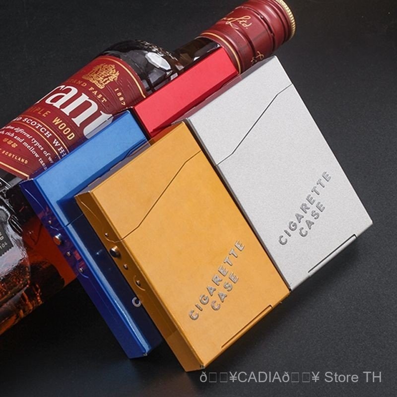 6.5 มม.กรณีบุหรี่ขนาดกลางอลูมิเนียม Ultra-Thin กล่องเก็บผู้ชายผู้หญิงความดันกดฝาครอบกระสุน Medium Fine กรณีบุหรี่โลหะซิการ์