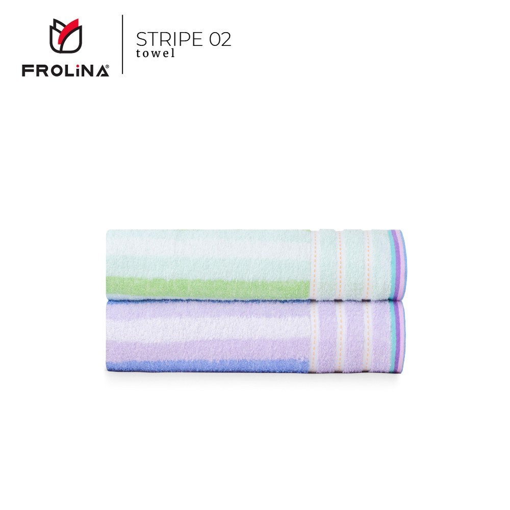 Frolina Classic ผ้าขนหนูเช็ดตัวขนาด 30x60 นิ้ว Set 2 ผืน ดีไซน์ Stripe02