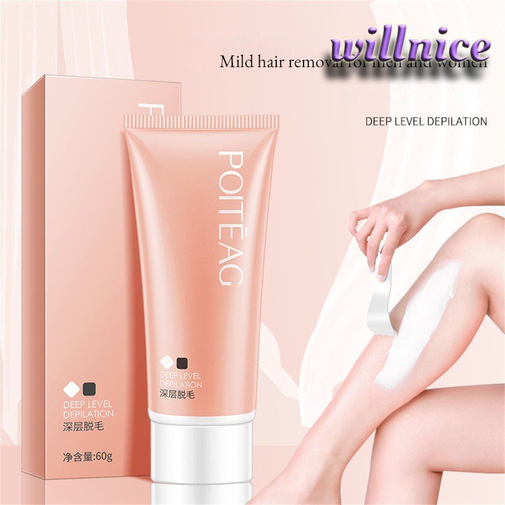 Niceth Poiteag ครีมกำจัดขนรักแร้ขา Mild ไม่เจ็บปวดไม่ระคายเคือง Body Care ครีมกำจัดขนหญิง Care ผลิตภัณฑ์ 60g niceth