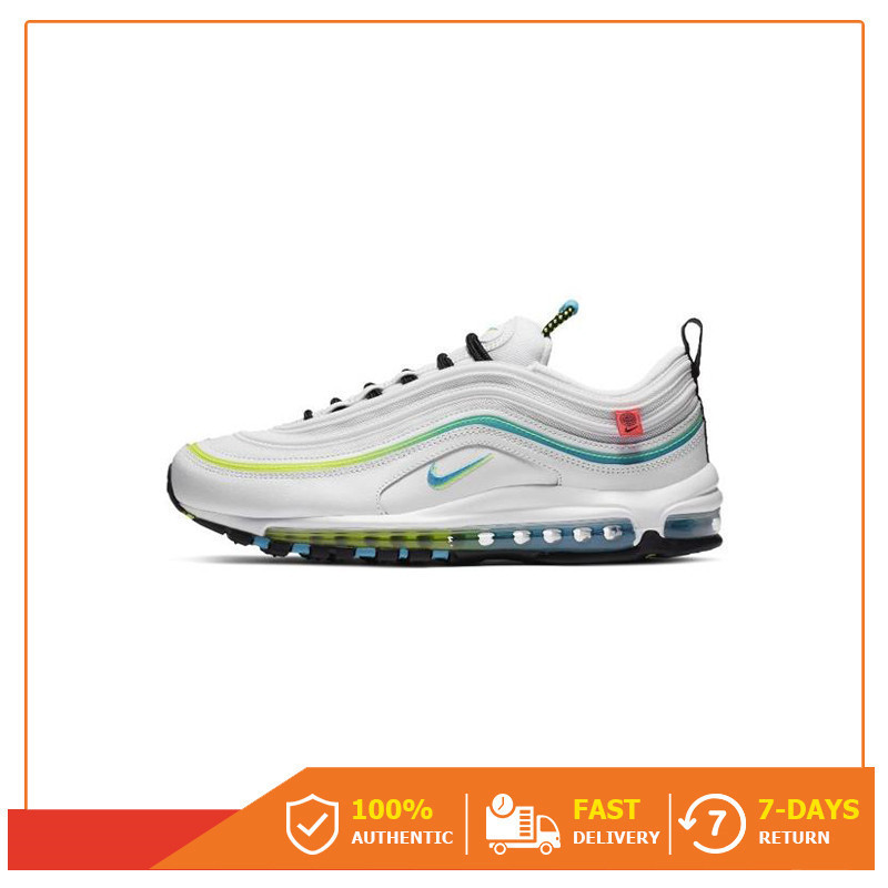 【ขายดีเป็นเทน้ำเทท่า】 เคาน์เตอร์ของแท้ Nike Air Max 97 " White Green " รองเท้ากีฬา