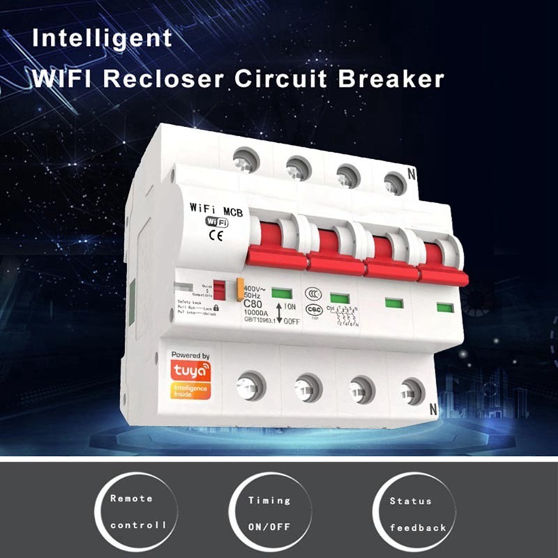 ❂1 Piece Tuya 40A Smart Circuit Breaker Wifi Smart Circuit Breaker For Amazon Alexa Google Home (1P)