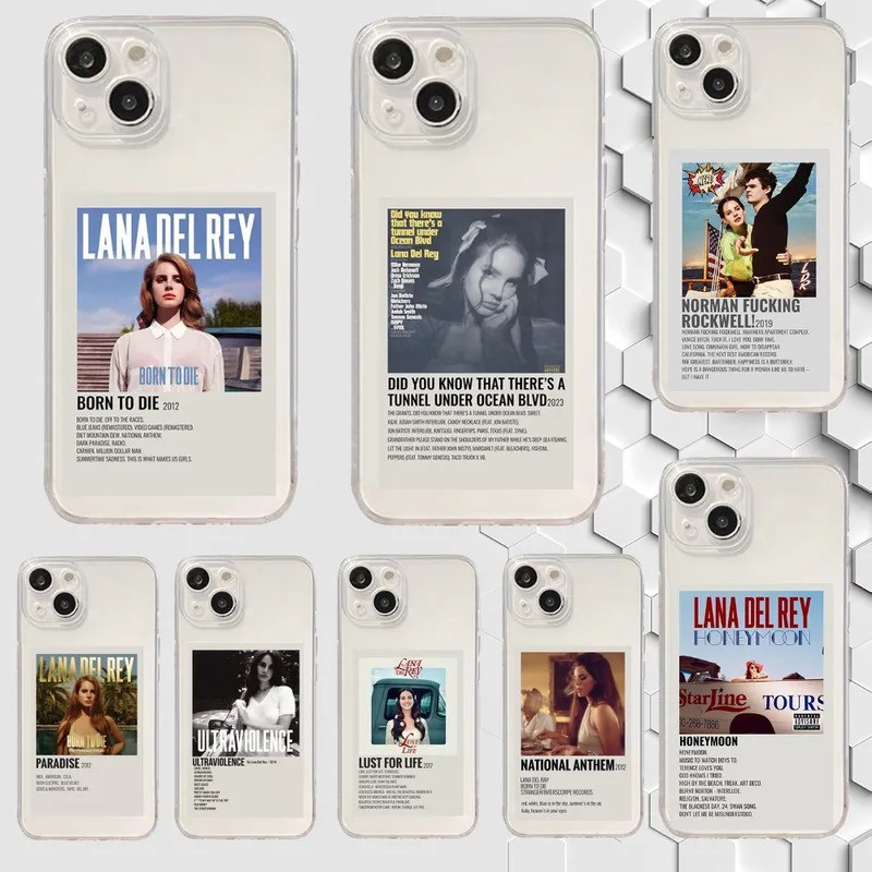 TK-1 L-Lana Del Rey อัลบั้มสําหรับ iPhone 17,15,14,13,12,11 Plus,Pro,Max,XR,XS,X,7,8 Plus,SE,Mini โปร่งใส