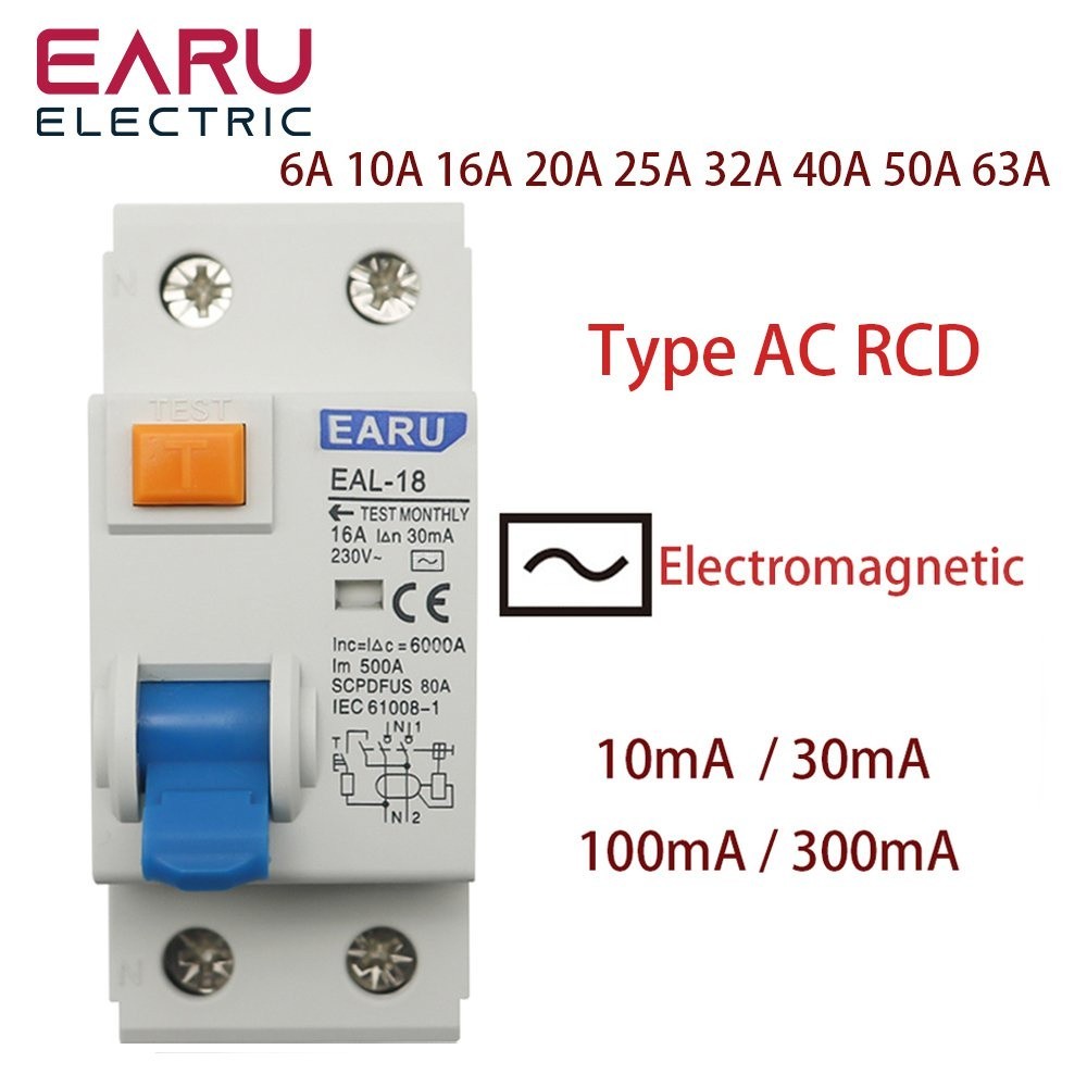 ❆2P AC Type RCCB RCD ELCB Electromagnetic Residual Current Circuit Breaker AC ELCB 25A 40A 63A 80A 1