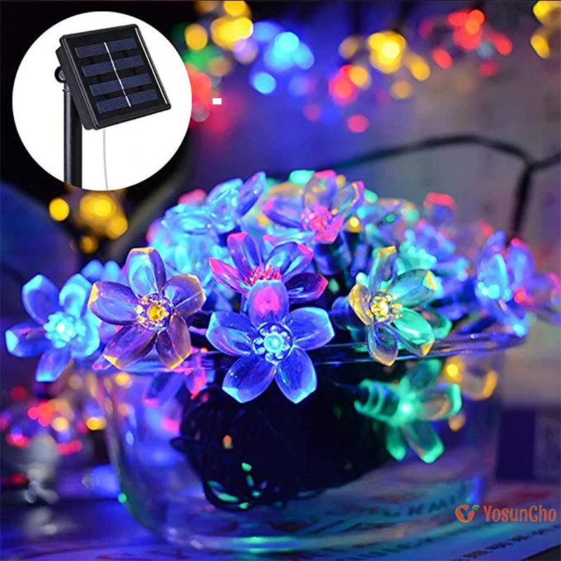 Yosunchoker] กันน้ํากลางแจ้งสําหรับ Backyard สวนสนามหญ้ารั้ว Patio ตกแต่งดอกไม้ Garland Festoon LED String Fairy Light ใหม่