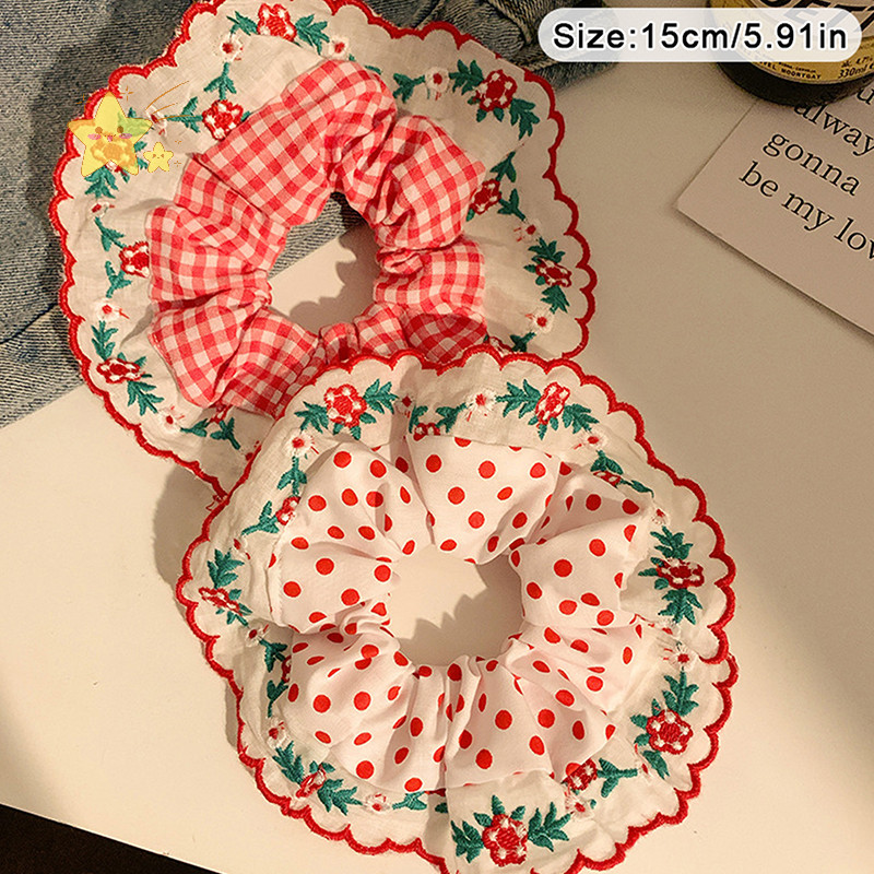 [JBTH] ปักสวยยางรัดผมขนาดใหญ่ยางรัดผมยืดหยุ่นผู้หญิงเครื่องประดับผมหวานผู้ถือหางม้าหัวเชือก [JB]