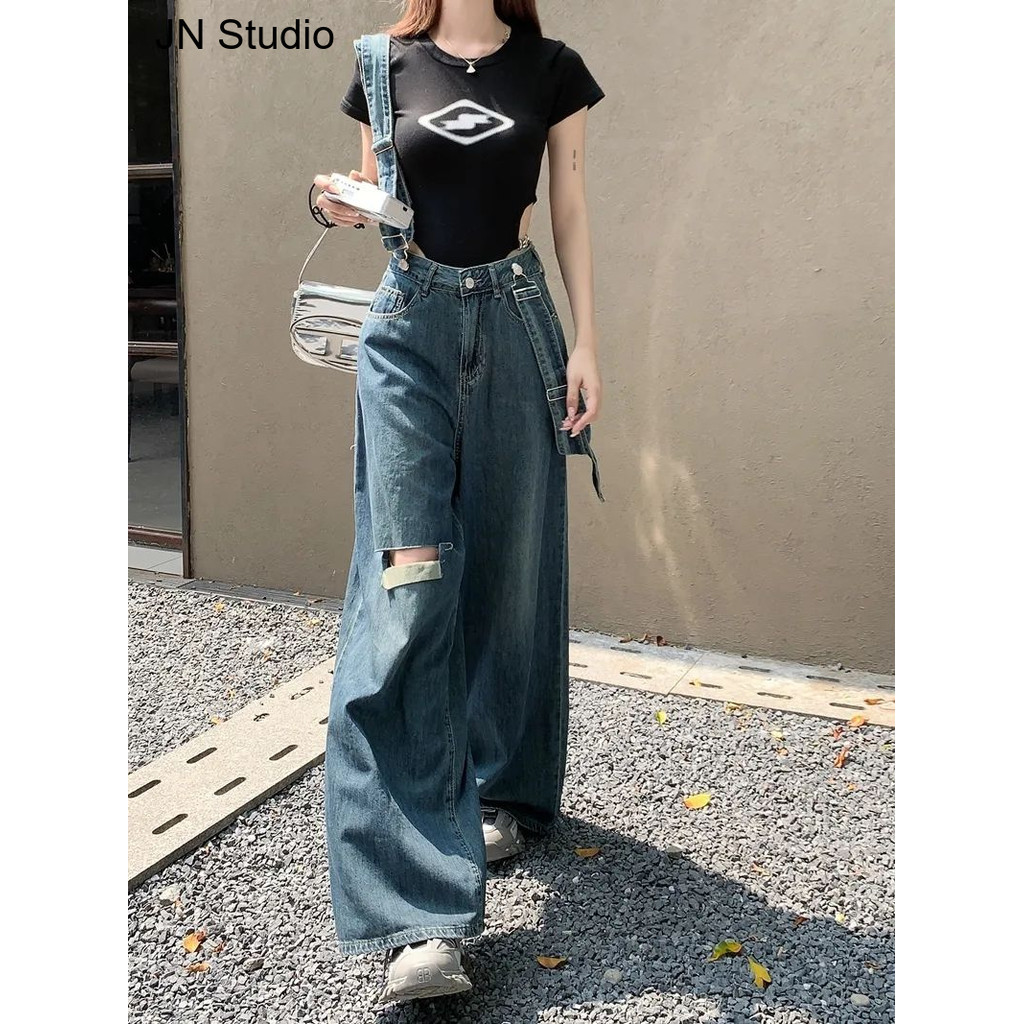 JN Studio กางเกงยีนส์ผู้หญิง กางเกงยีนส์ขาสั้น ทันสมัย นุ่มนวล สไตล์ แฟชั่น WNK2392ZXM 29Z240717