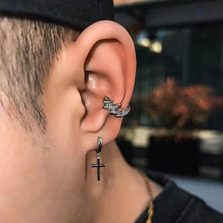 1 ชิ้น Hip Hop Lightning Ear Cuff คลิปสําหรับผู้ชายและผู้หญิงไม่เจาะคลิปบนหู Stud Cuff Hoop ต่างหูคลิปต่างหู