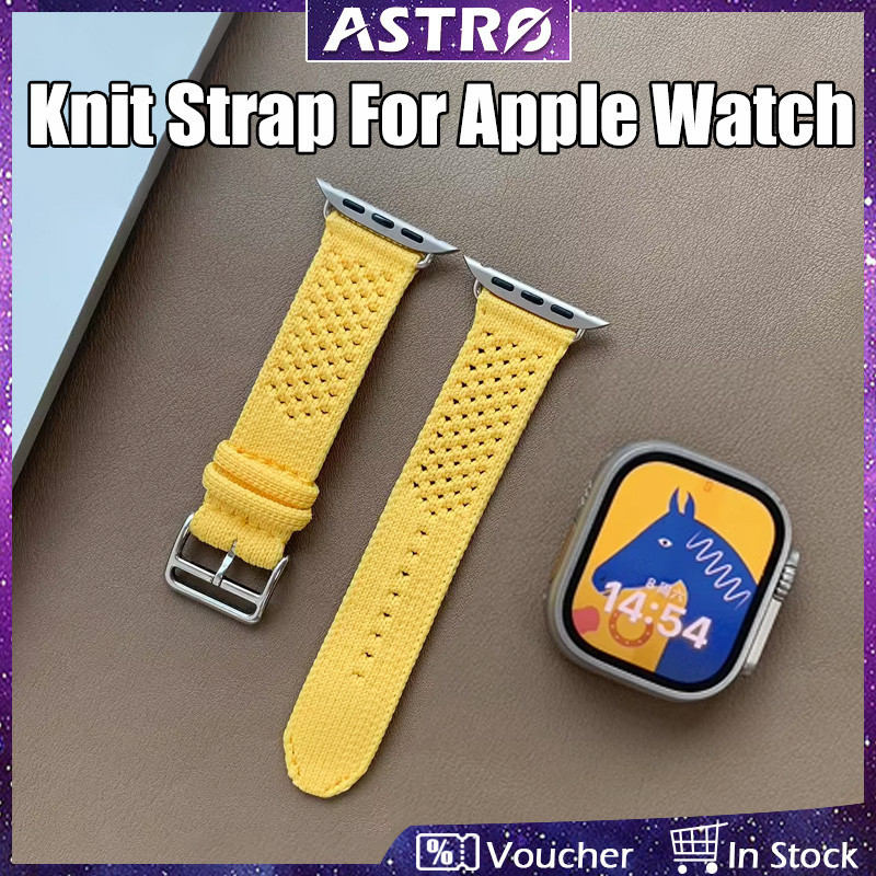 Astro hermes นุ่มประณีตถักสําหรับ i-Watch Ultra SE Series 9/8/7/6/5/4/3/2/1,49 มม.45 มม.41 มม.44 มม.40 มม.38 มม.42 มม.Ap-ple สมาร์ทวอท์ชทอมือไนลอนสบายๆกีฬาสายรัดข้อมือ