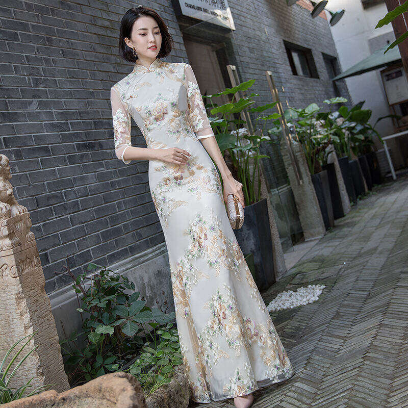 [พร้อมส่ง]101Cheongsam 2024 New Chinese Style Wedding Guest Dresses for Women Evening Dress 2024 New