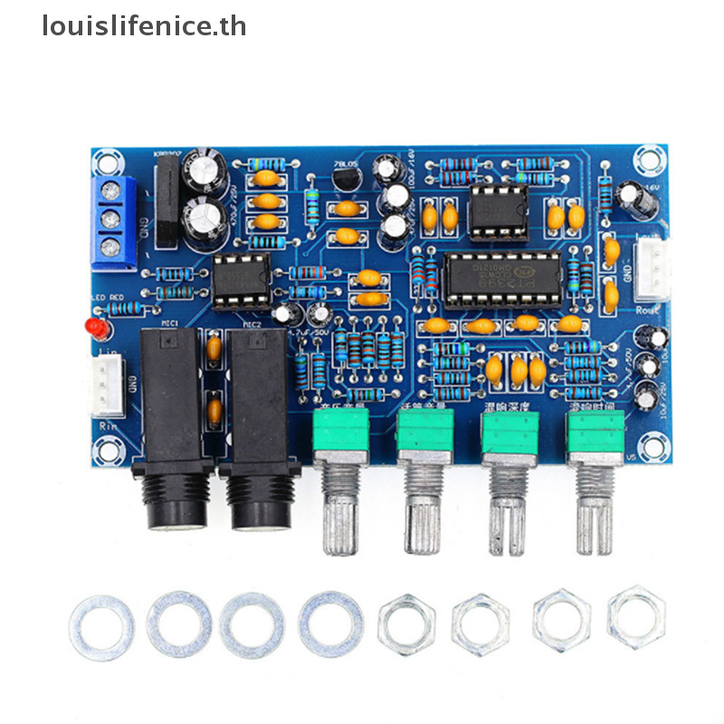 Lnth PT2399 Dual AC12V ดิจิตอลไมโครโฟนเครื่องขยายเสียงบอร์ดคาราโอเกะ Reverberation Board ร้อน