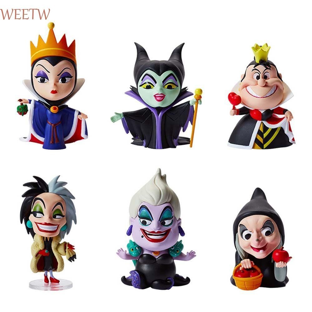 Weekw Villains Series ตัวเลขการกระทําตกแต่งของเล่นเด็กของขวัญเด็กรุ่นของเล่นเดสก์ท็อปเครื่องประดับ Villains เจ้าหญิง Maleficent Ursula Bad แม่มดอะนิเมะ Figurine