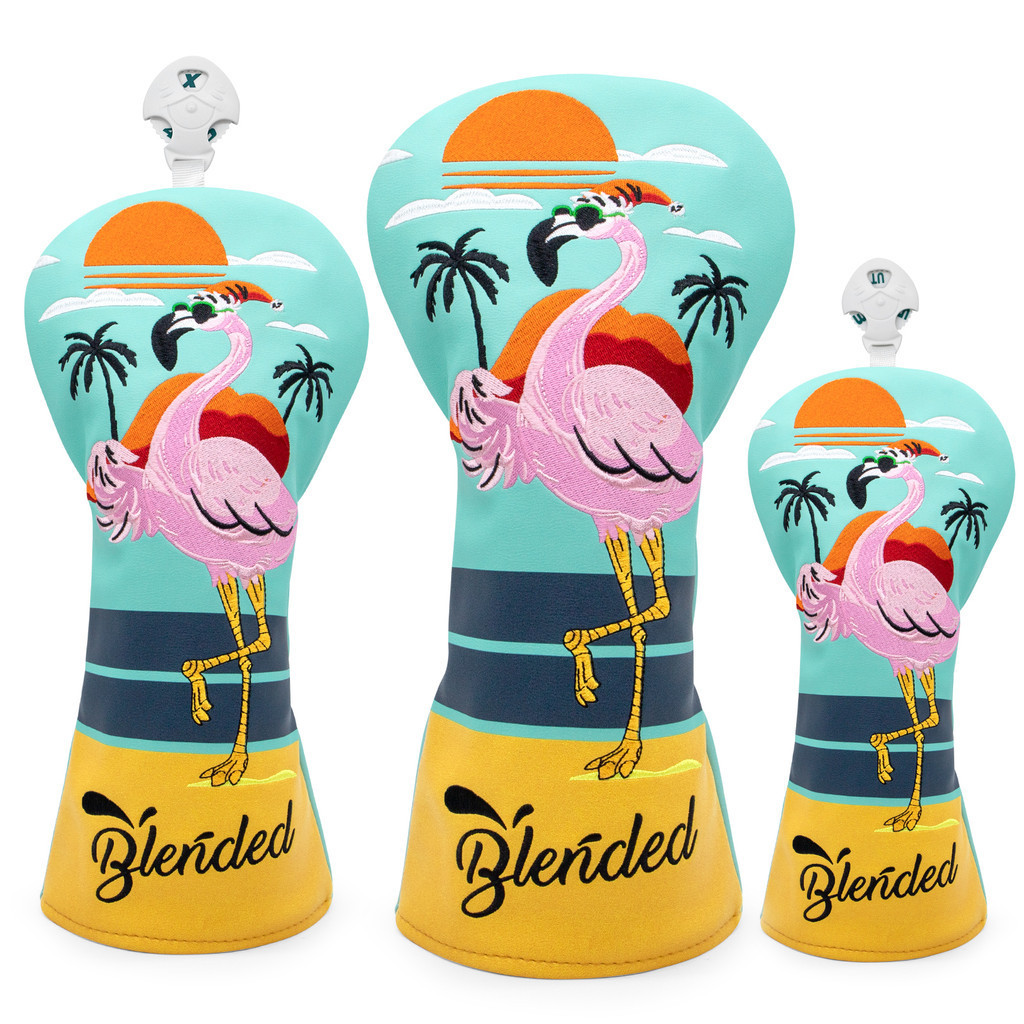 Flamingo ฮาวายออกแบบเย็บปักถักร้อยคุณภาพสูงกอล์ฟคลับหัวครอบคลุมกอล์ฟ Fariway ไม้ครอบคลุม Hybrid หัว 3 ไม้ Headcove