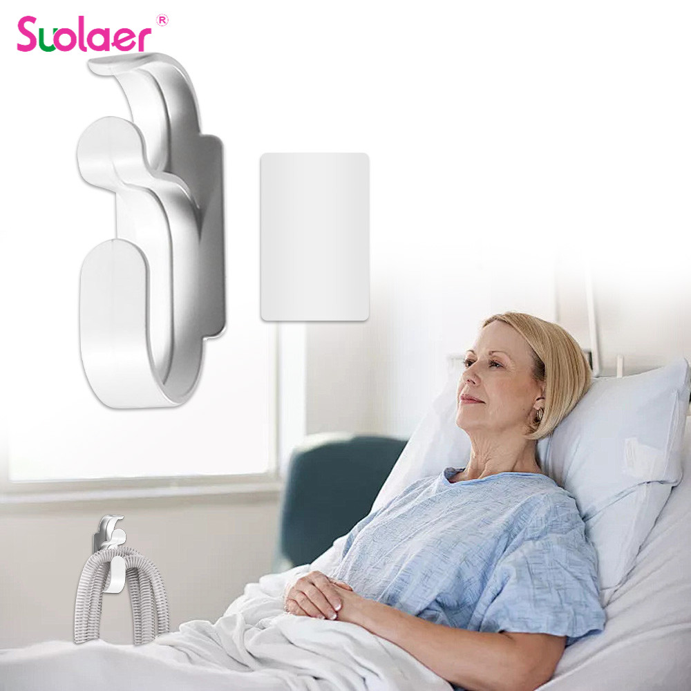 Suolaer ท่อแขวนสําหรับ CPAP หน้ากากตะขอและท่อ Anti-Slip ป้องกันท่อ Tangle CPAP ผู้ถือท่อสําหรับเตียงพร้อมฟังก์ชั่น Anti-decoupling