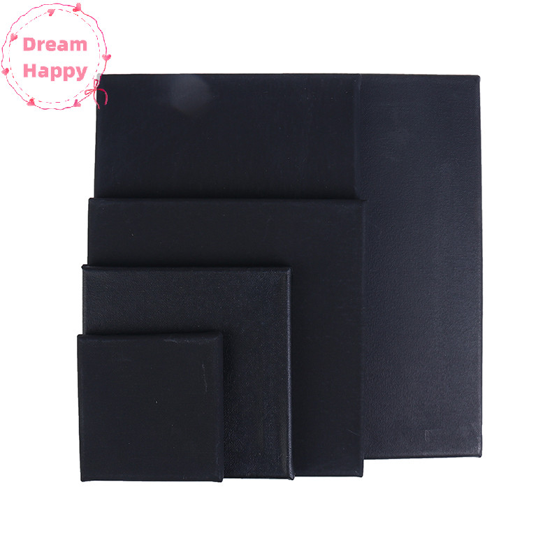 Dreamhappy Black Blank Square Artist Canvas สําหรับผ้าใบน้ํามัน Paing Board Frame TH