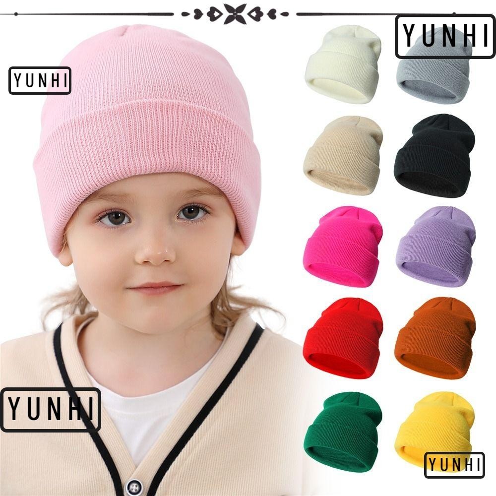 Yunhi หมวกเด็กฤดูหนาว, หมวกบีนนี่เด็กอ่อนแข็ง, อินเทรนด์ 2-6 ปีถัก หมวกไหมพรมที่อบอุ่นสําหรับเด็กผู้ชายผู้หญิง