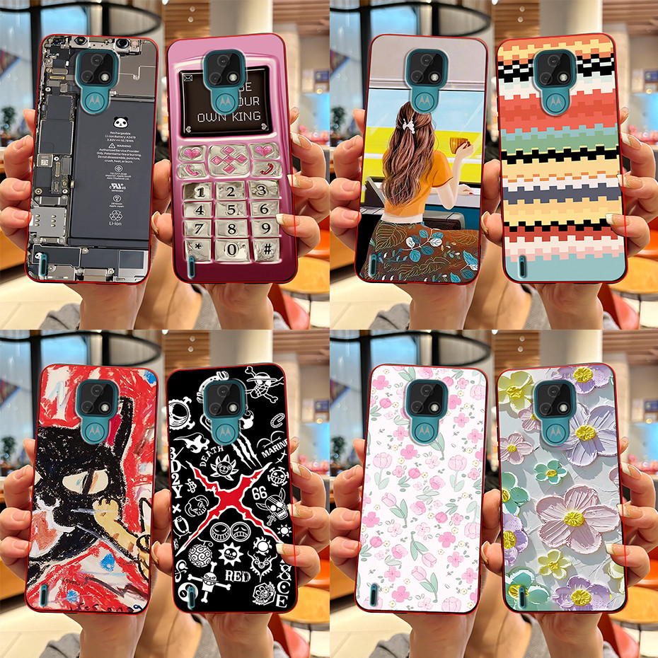 สําหรับ Motorola Moto E7 / E7 Plus เคสโทรศัพท์ออกแบบใหม่ล่าสุดพิมพ์กรณีซิลิโคนสีดําปกอ่อน MotoE7 E 7