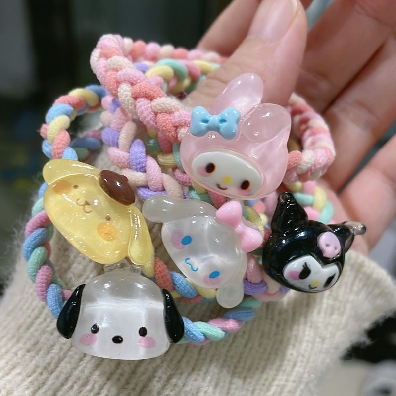 SANRIO ใหม่ ซานริโอ ยางรัดถักไม่ยืดผูกผมเครื่องประดับผม