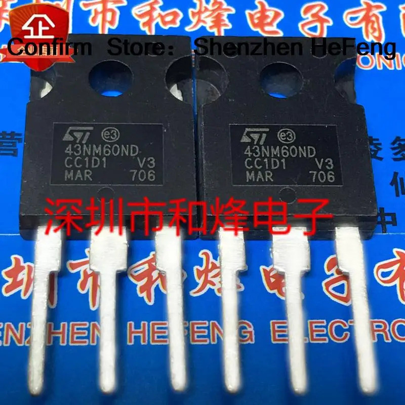 2PCS-10PCS 43NM60ND STW43NM60ND TO-247 650V 35A คุณภาพดีที่สุด 100% ทดสอบ PE7V
