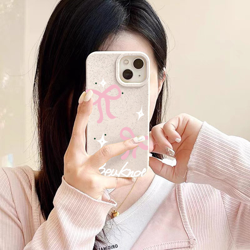 ขั้นสูง กรณีโทรศัพท์ อะนิเมะ ผูกโบว์ ป้องกันการชนกัน iPhone 7 8 Plus 15PRO XR XS X 11 13 12 14 Pro Max