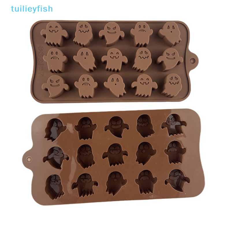 tuilieyfish ฮาโลวีนแม่พิมพ์ซิลิโคน Ghost Pumpkin DIY ฮาโลวีนช็อกโกแลต Candy แม่พิมพ์อบแม่พิมพ์ Ice Cube แม่พิมพ์เค้กตกแต่งขนมIH