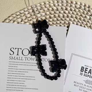 จี้โทรศัพท์มือถือ Bowknot Lanyard ดอกไม ้โทรศัพท ์ มือถือแขวนเชือก อโทรศัพท ์Chain Lanyard หรูหราคริสตัลจี ้อมือลูกปัดน
