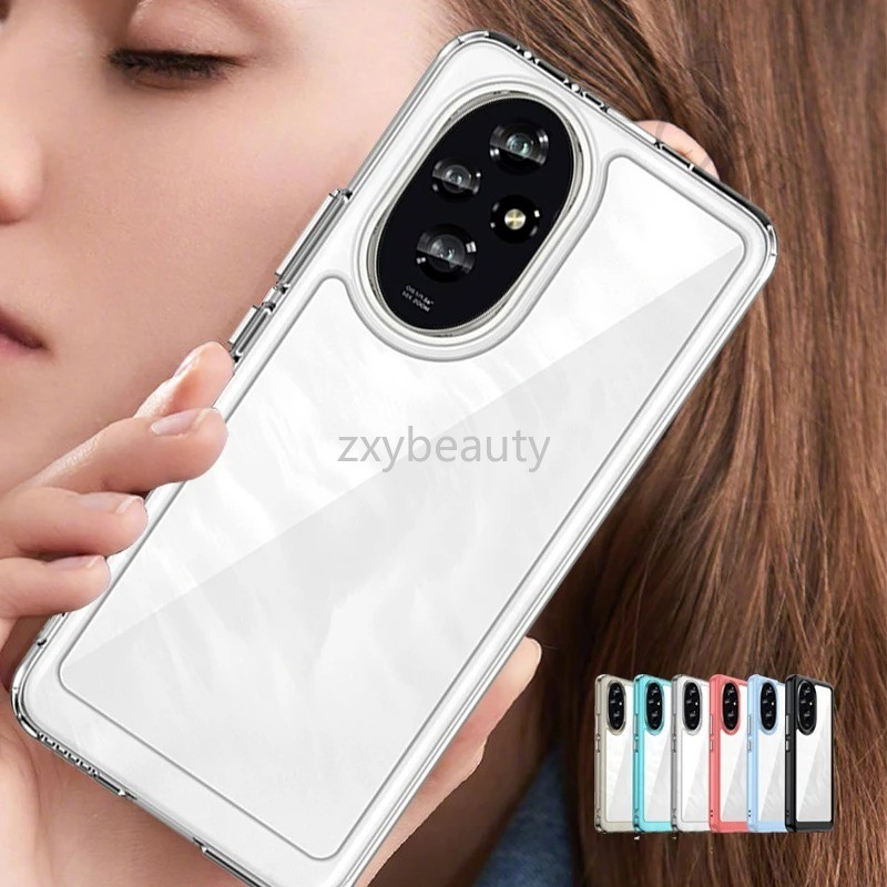 ปลอกสําหรับ Honor 200 Pro Lite 5G 2024 กรณีใสสีสันขอบนุ่มซิลิโคนสําหรับ Honor200 200PRO 200Lite 100 100Pro Honor100 กันชนกลับกรณี