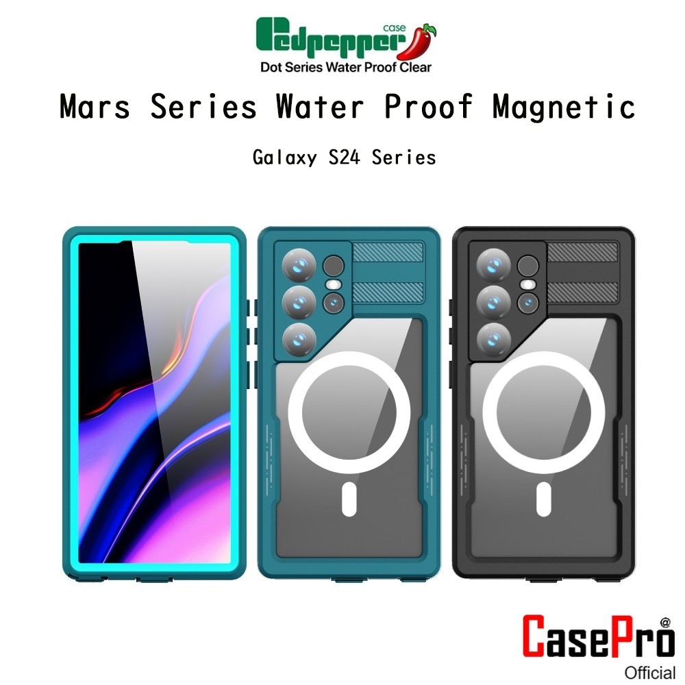Redpepper Mars Series Water Proof Magnetic เคสกันกระแทกและกันน้ำเกรดพรีเมี่ยม เคสสำหรับ Galaxy S24/S24Plus/S24Ultra