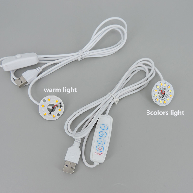 Dc 5V 3W USB LED ชิปเดี่ยวหรี่แสงได้ warm white Night Light แท็บเล็ตสายไฟโต๊ะหนังสือเปลี่ยนโคมไฟปุ่มสวิทช์ THH1