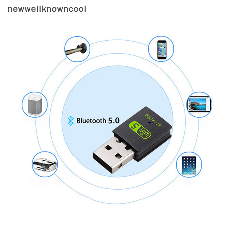 Newwellknowncool 600Mbps USB WiFi 5.0 อะแดปเตอร์ 2in1 Dongle Dual Band 2.4G และ 5GHz USB WiFi 5 เครือข่ายไร้สาย Wlan Receiver DRIVER ฟรี 4.7 345 รีวิว 2432 สั่งซื้อ AAD