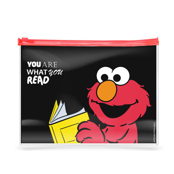 SST5-ซองซิปพลาสติก M : SST&YWR Elmo Zipper PVC Bag (SST5EL-ZB-M25-BK) W25xH18 cm.