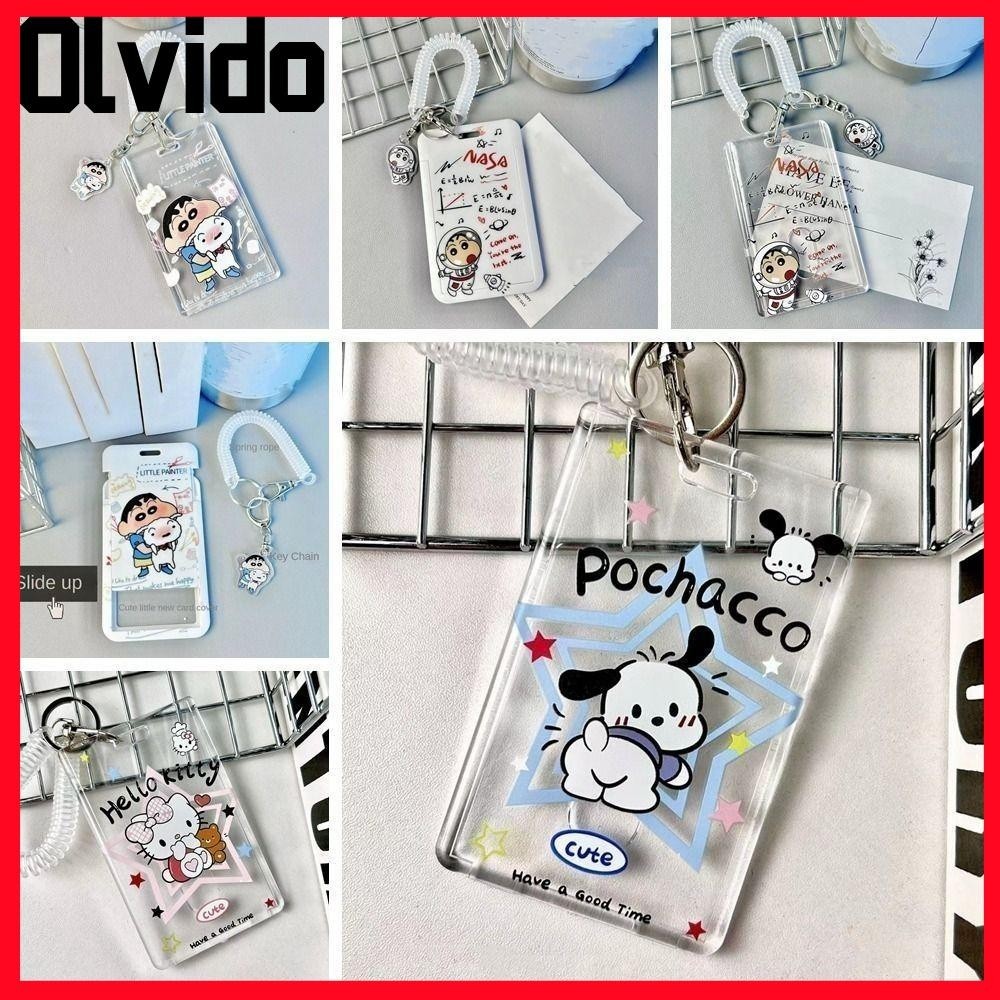 พวงกุญแจกระเป๋า OLVIDO,การ์ตูนน่ารัก ID Card Holder,ผู้หญิง Creative Student Card Holder Work Card Holder