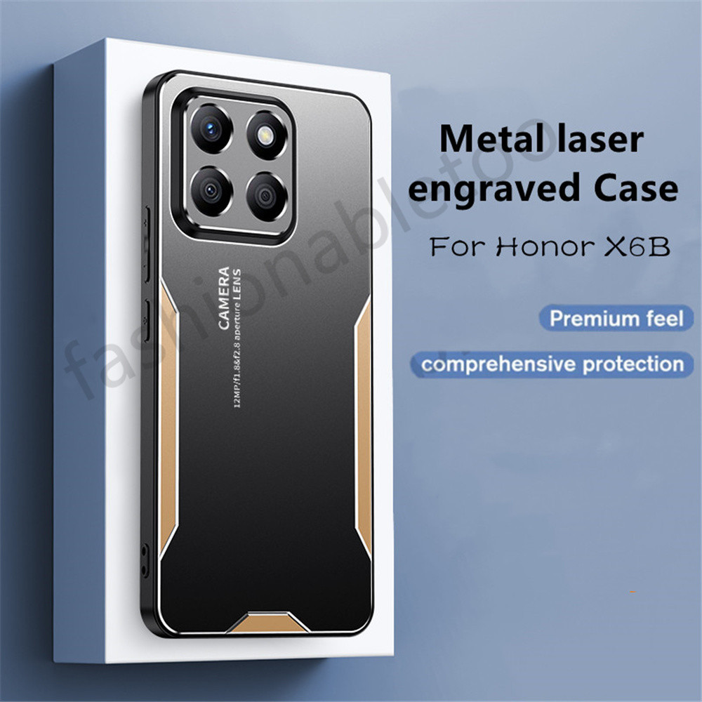 โลหะ Matte สําหรับ Honor X6B X6A X9A X9B X8A X8B X7A X7B X 6B X 9B X 8B HonorX6B HonorX8B กันชนอะคริลิคเคสโทรศัพท์ป้องกันเลนส์กล้องกันกระแทก