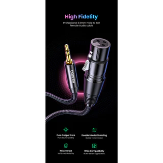 UGREEN รุ่น AV182 สายแปลงสัญญาณ 3.5mm Male to XLR Female Audio Adapter สายยาว 1-5 เมตร