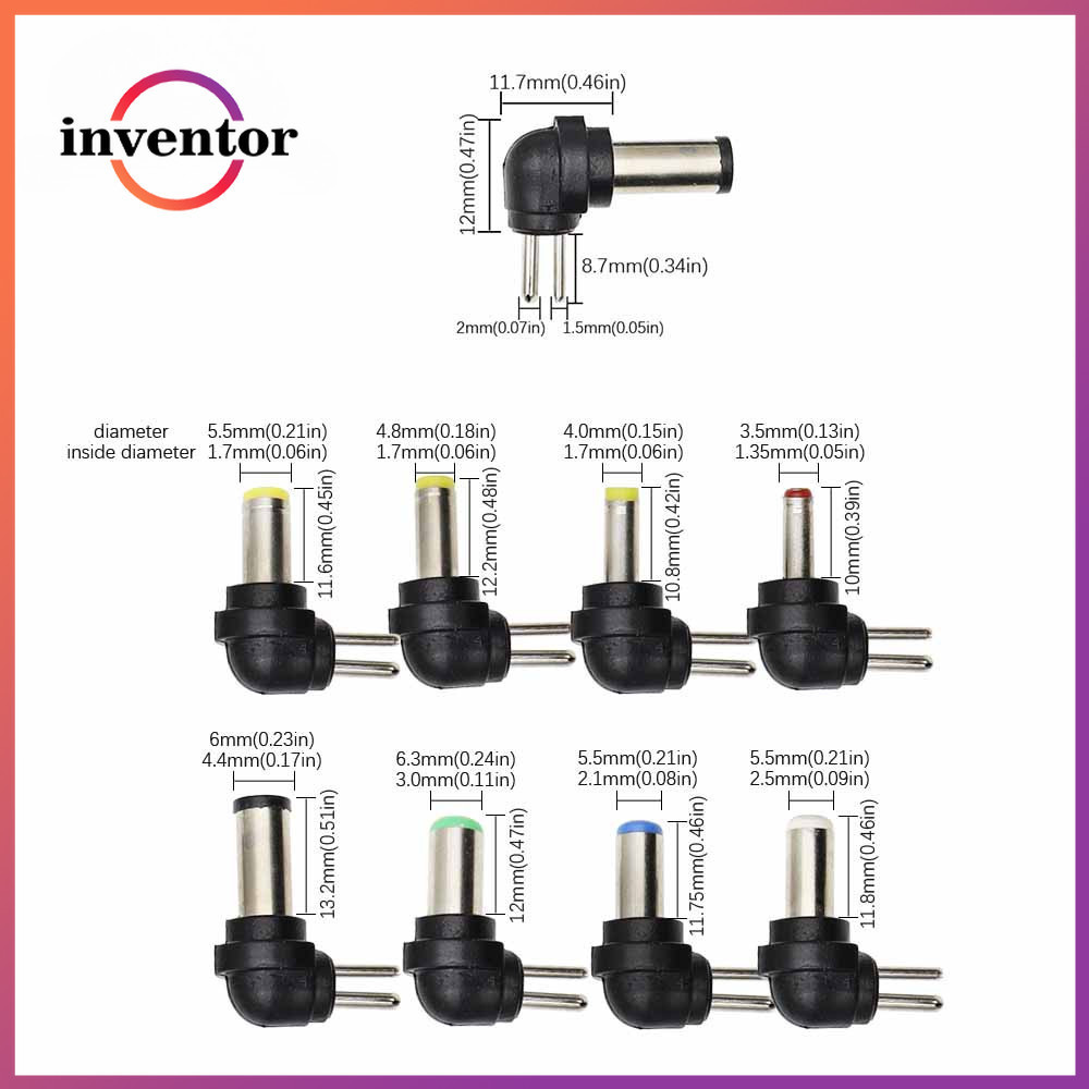 8pcs Universal สําหรับโน้ตบุ๊คแล็ปท็อป AC DC Power Supply อะแดปเตอร์ชาร์จเคล็ดลับแจ็คเชื่อมต่อสําหรับปลั๊กชาร์จสําหรับแท็บเล็ต PC