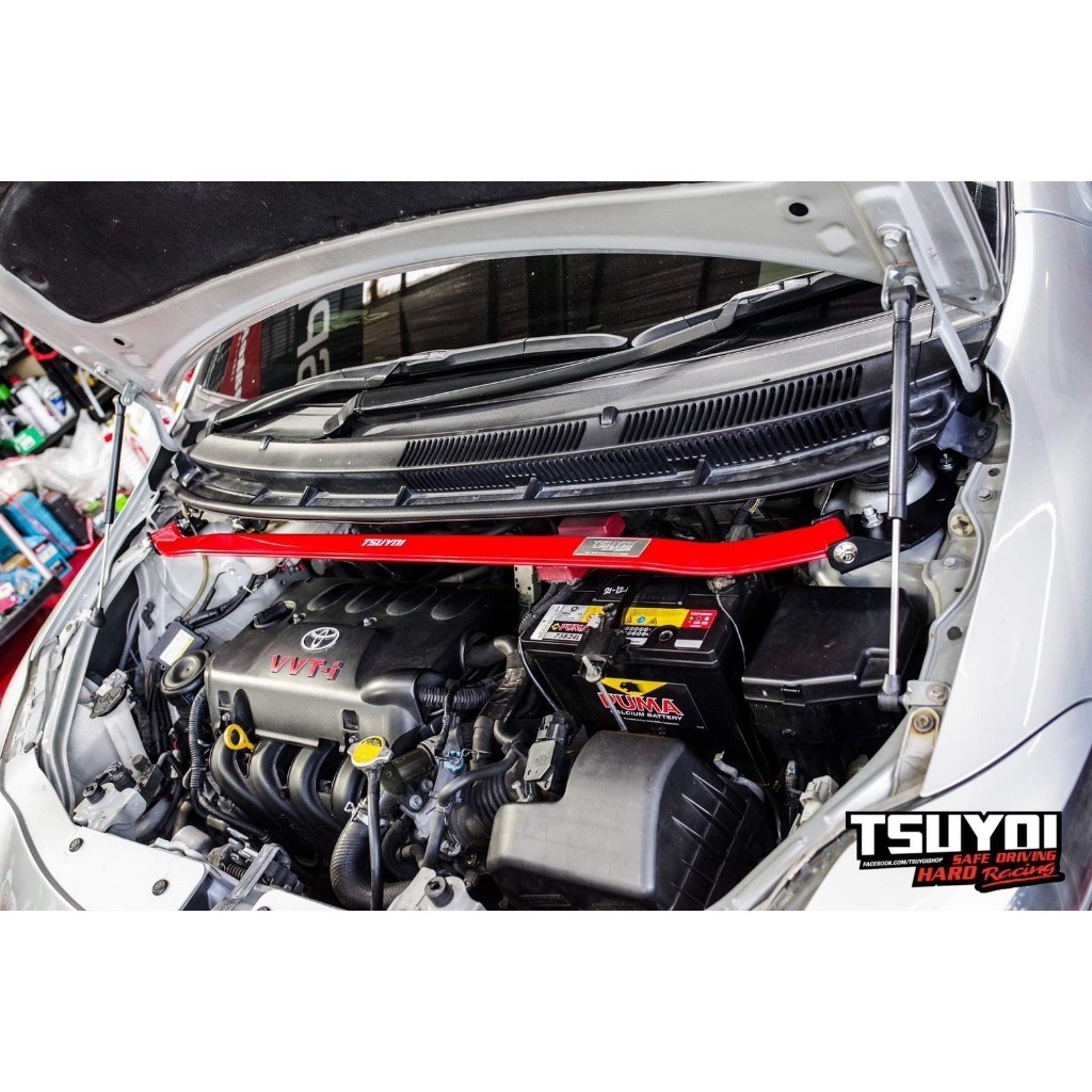 tsuyoi ค้ำโช๊ค  ค้ำโช๊คหน้าบน ตรงรุ่น Toyota Vios Yaris 1.5 ปี 2006 ค้ำหน้า ค้ำโช๊ค กันโครง Front St