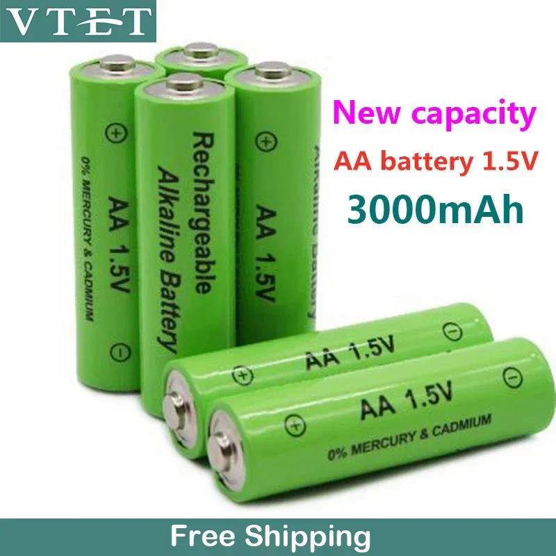 2024 New AA Battery 3000 MAh Rechargeable Battery NI-MH 1.5 V AA Battery for Clocks, Mice, Computers