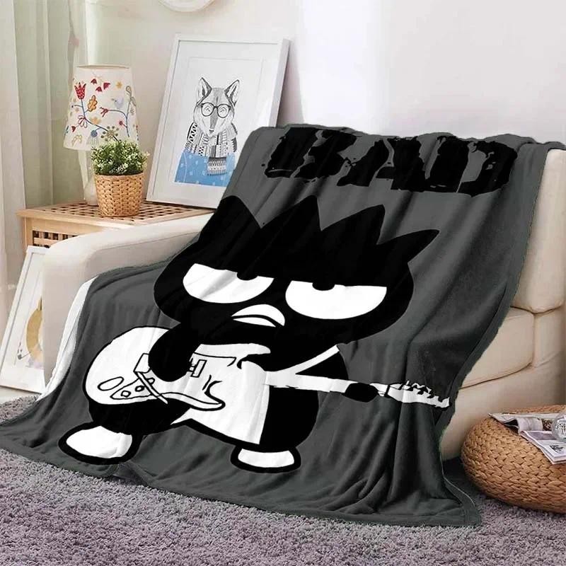 ขนาดใหญ่ Bad Badtz-Maru ผ้าห่มโซฟา Hello Kitty นุ่มสีดํา Flannel โยนผ้าห่มเตียงปุย New Born ผ้าห่มฤดูหนาวเด็กของขวัญ