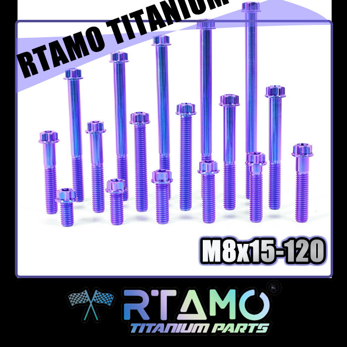 RTAMO Titanium Gr5 M8(#12)x15-120L 13D CNC Bolt Xmax Forza คาลิปเปอร์ ดุมล้อ โช๊ค