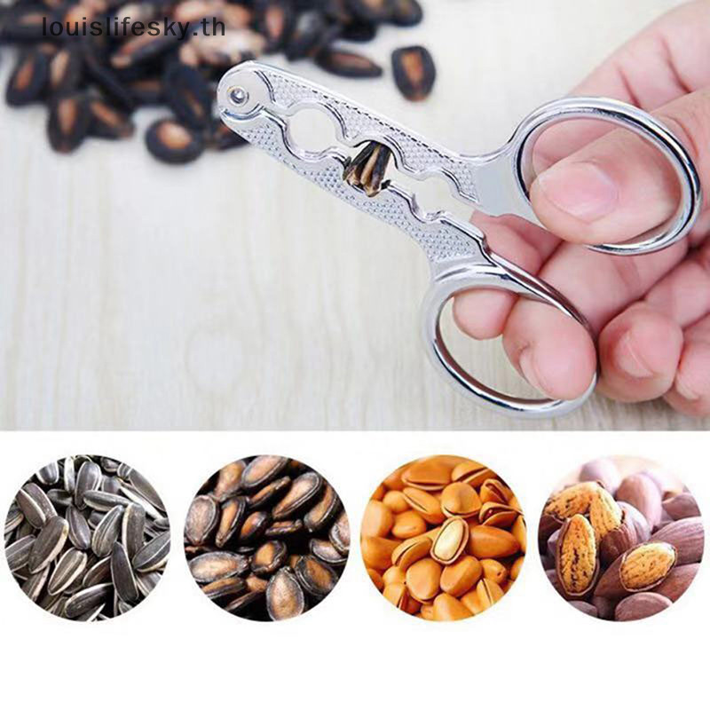 Llth คีมเมล็ดแตงโมกรรไกร Nut Cracker สแตนเลสวอลนัท Pine Sheller เปิดร้อน