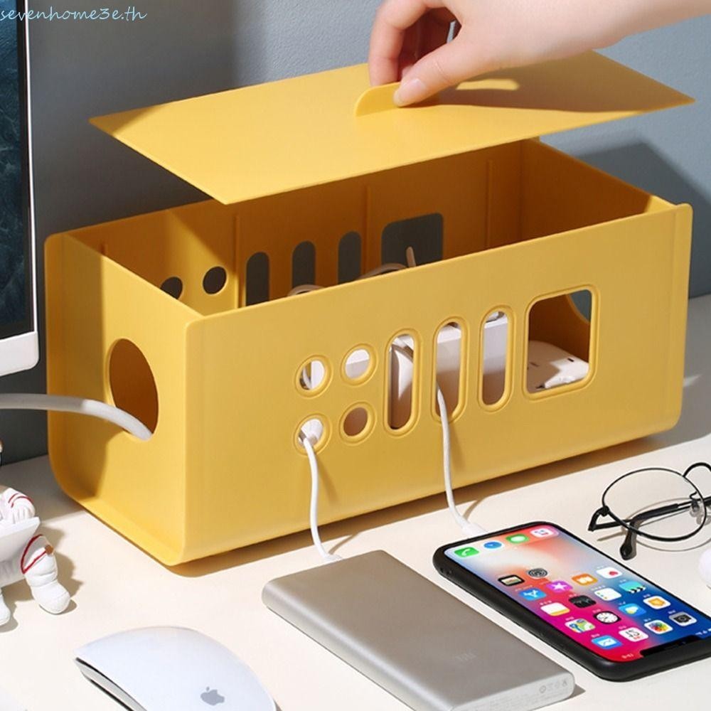Sevenhome3e ผู้ถือสายเคเบิล Sorting USB ชาร์จกล่องสายไฟพลาสติกเก็บสายไฟ Bin