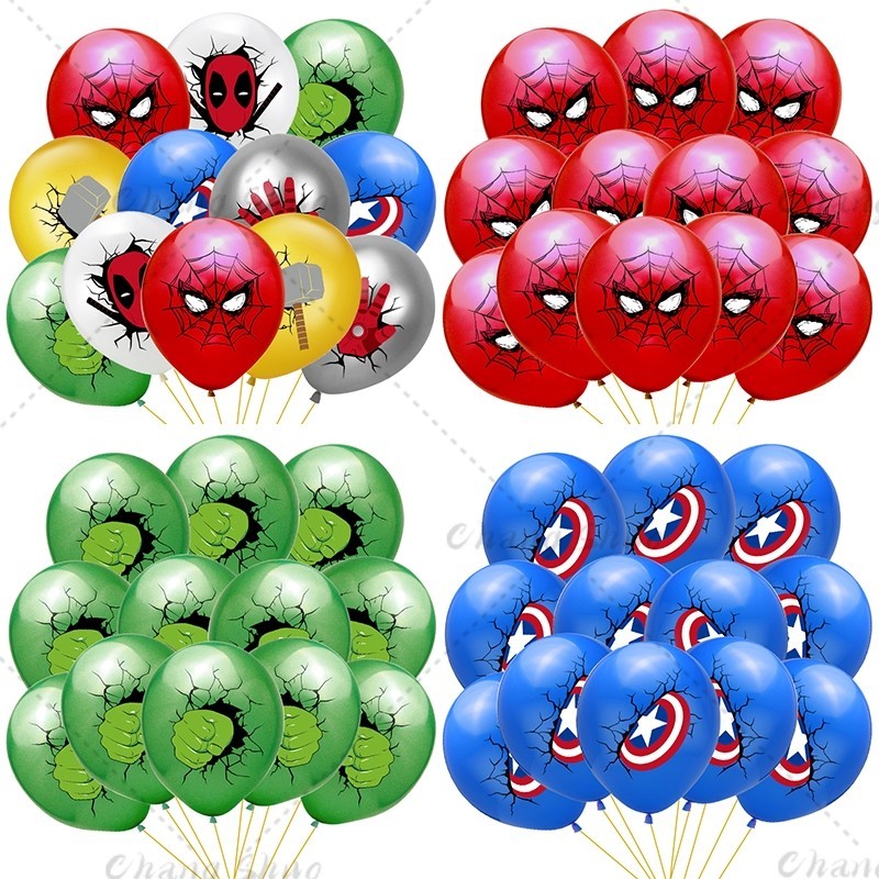 Disney 12 in Spiderman ลูกโป่งยาง Party Supplies Spidey Party บอลลูนสําหรับชายวันเกิดตกแต่งของเล่นเด็กของขวัญ