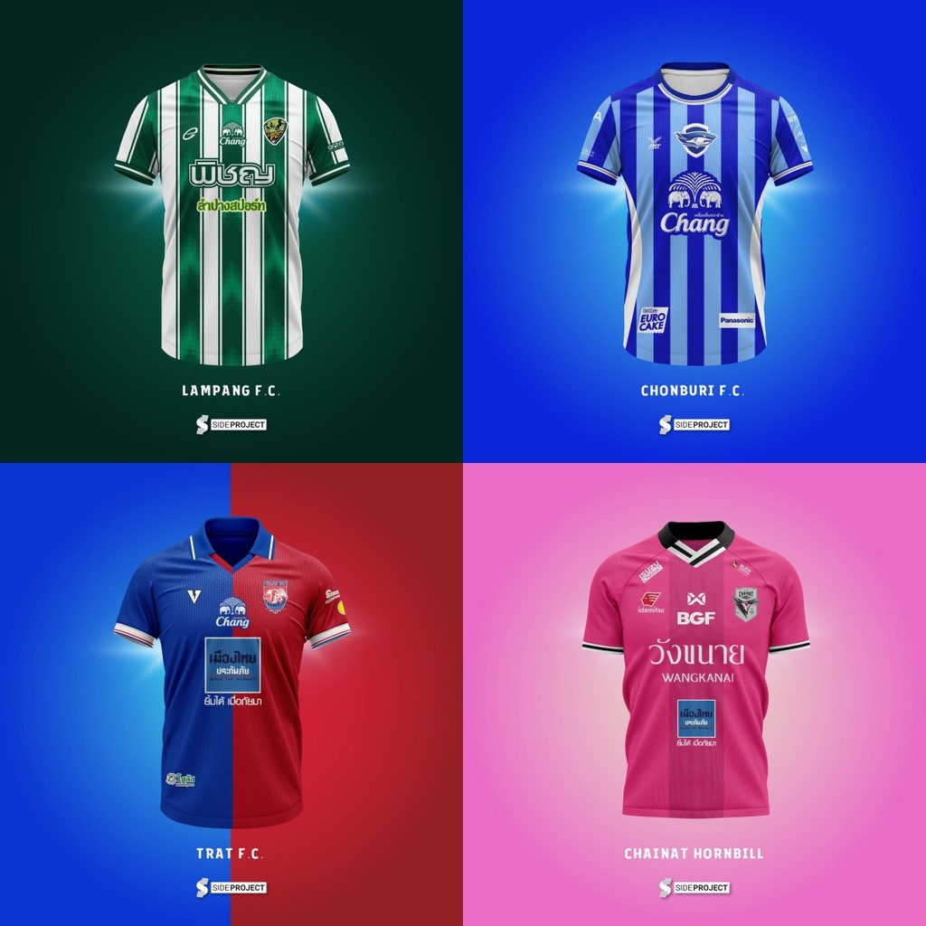 เสื้อทีมเหย้า 18 ทีม ไทยลีก ฤดูกาล 2 เสื้อเจอร์ซีย์ เสื้อยืดกีฬา unisex เสื้อลำลอง เสื้อยืดแขนสั้นขนาดใหญ่ 2567 เสื้อยอดนิยม