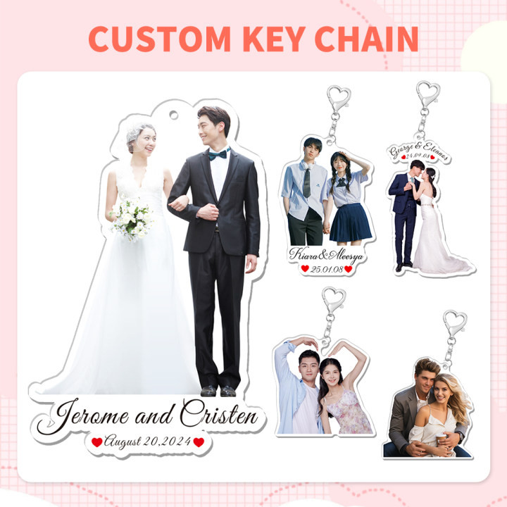 พวงกุญแจที่กําหนดเอง/อะคริลิค /พวงกุญแจ ทําเอง/ จี้ห้อยกระเป๋า/ของขวัญ/ คนรักของที่ระลึก/พิมพ์ภาพถ่าย