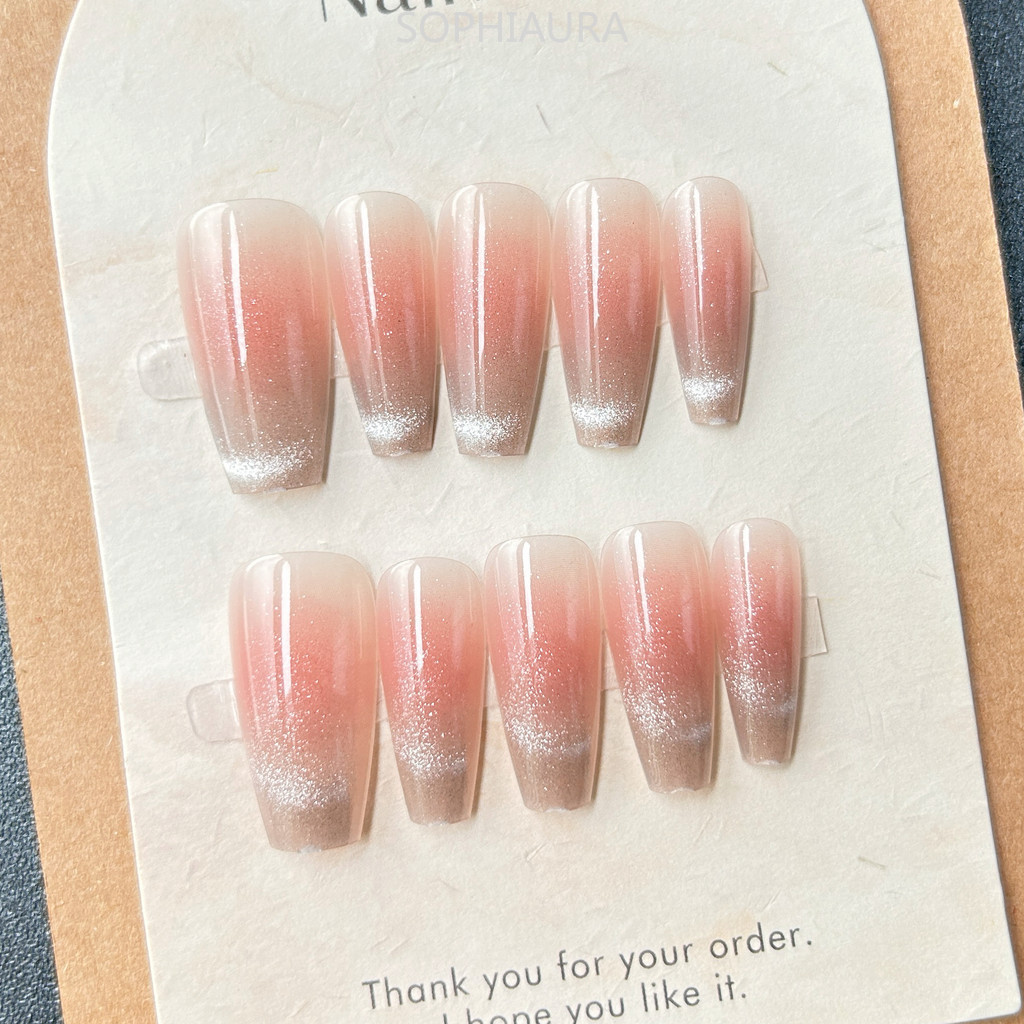 Sophiaura Cat Eye Series เล็บปลอมสั้นออกแบบธรรมดากดบนเล็บสีชมพู Nude Beige สีม่วง Pure สีเล็บปลอมแบบใช้ซ้ําได้พร้อมกาวสติกเกอร์ ราคา ถูกที่สุด ดีลบีเคเค แกลเลอรีภาพที่ 7