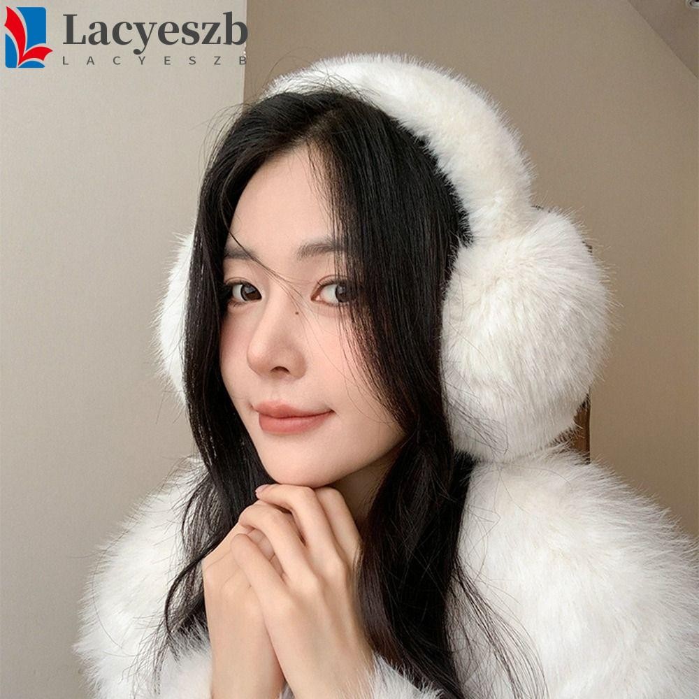 Lacyeszb ที่ปิดหูกันหนาวฤดูหนาว, สีทึบ Thicken เลียนแบบขนสัตว์ Plush ที่ปิดหูกันหนาว, พับนุ่ม กันลม หูอุ่นพับหูนักเรียน