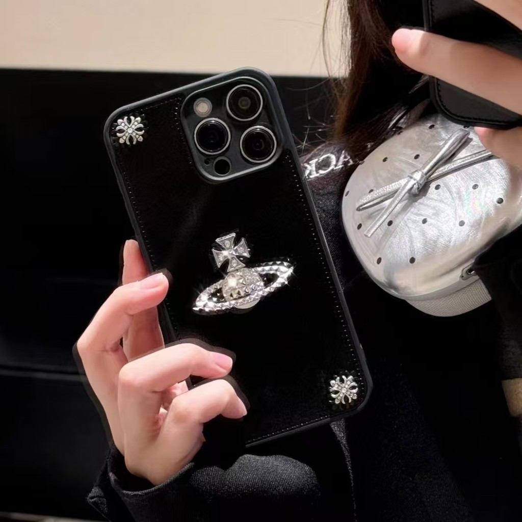 หนังแวววาวเพชรโลหะแท็กเคสโทรศัพท์เหมาะสําหรับ ไอโฟน 14 โปรแม็กซ์ 15 13 12 11 เคสโทรศัพท์