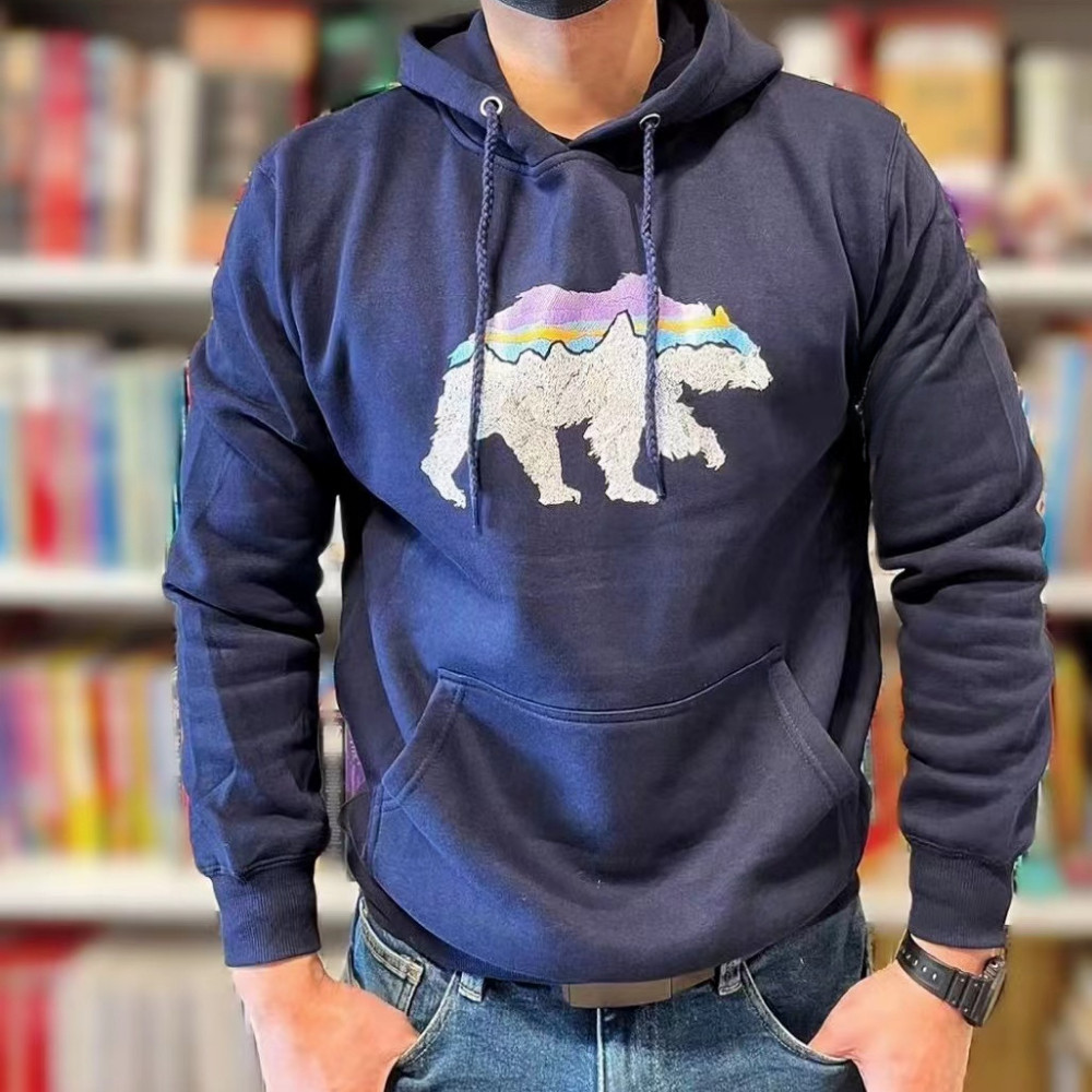 Patagonia PATAGONIA Polar Bear พิมพ์ผู้ชายผู้หญิงสไตล์ลําลองเสื้อคอกลม 0819